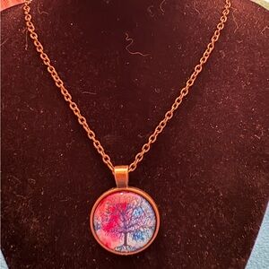 Colorful Tree Pendant Necklace